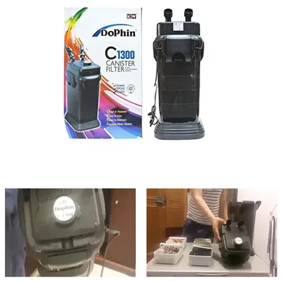 Dophin C1300 Canister Filter 2300 LPH Provides Oxygen from Air Pump to Fish Tank Use to Fresh Water/Planted Aquarium